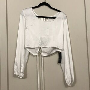 Chic White Long Sleeve Blouse